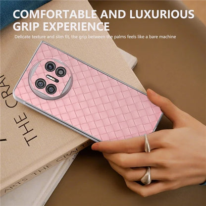 For Huawei Mate X5 Case Woven Texture PU Leather Back Cover