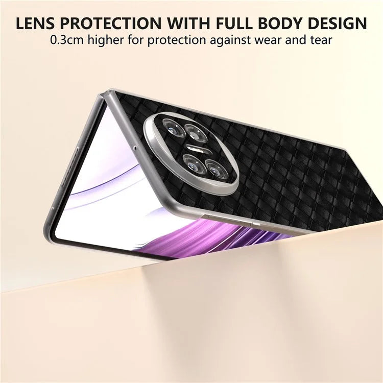 For Huawei Mate X5 Case Woven Texture PU Leather Back Cover