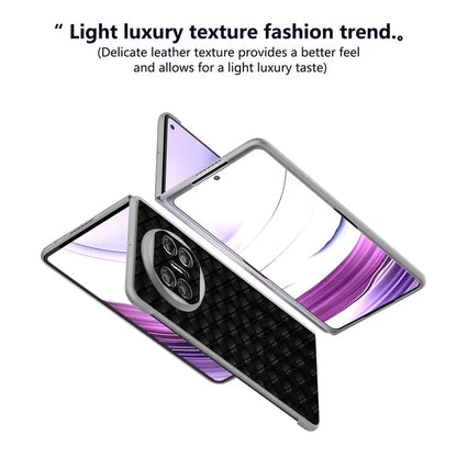For Huawei Mate X5 Case Woven Texture PU Leather Back Cover