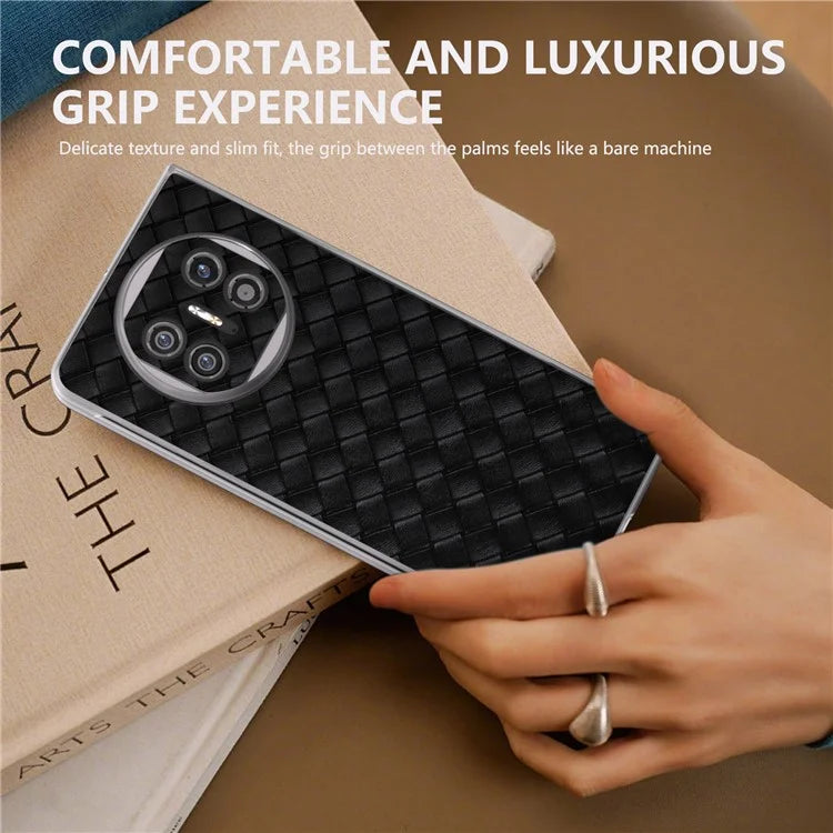 For Huawei Mate X5 Case Woven Texture PU Leather Back Cover