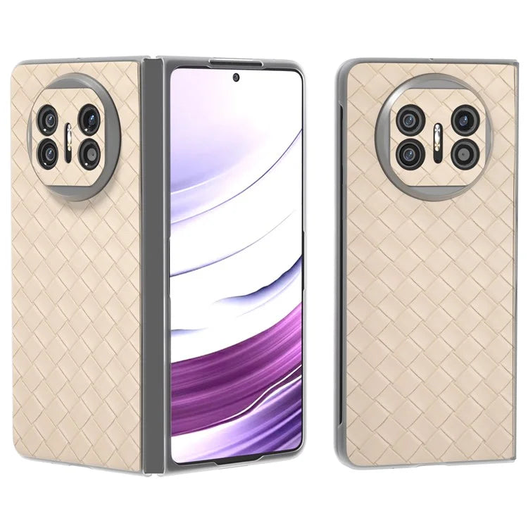 For Huawei Mate X5 Case Woven Texture PU Leather Back Cover