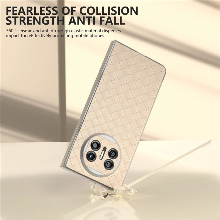 For Huawei Mate X5 Case Woven Texture PU Leather Back Cover
