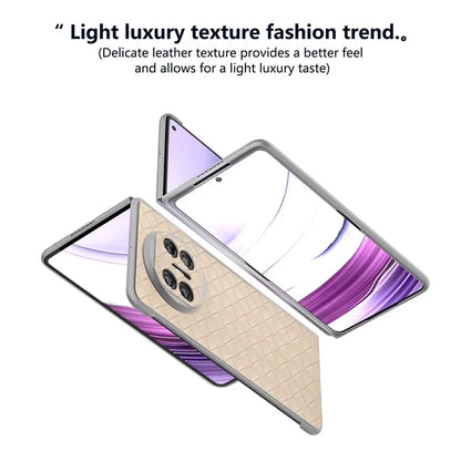 For Huawei Mate X5 Case Woven Texture PU Leather Back Cover