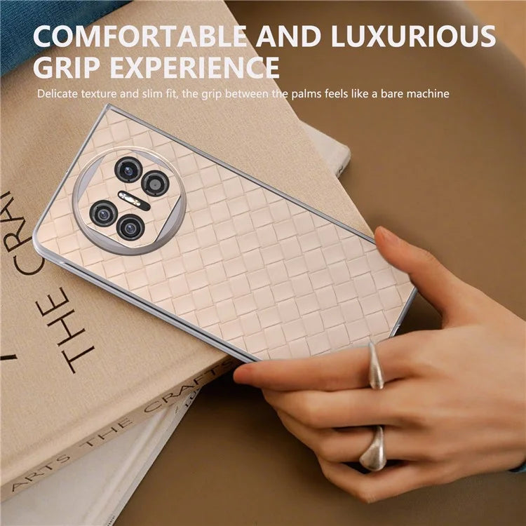 For Huawei Mate X5 Case Woven Texture PU Leather Back Cover