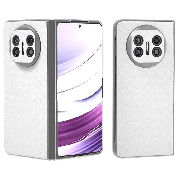 For Huawei Mate X5 Case Woven Texture PU Leather Back Cover
