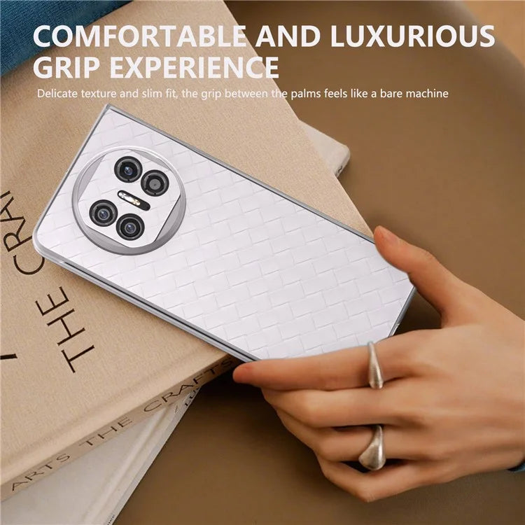 For Huawei Mate X5 Case Woven Texture PU Leather Back Cover