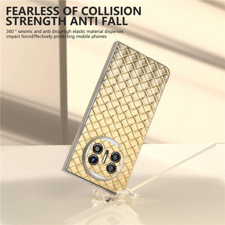 For Huawei Mate X5 Case Woven Texture PU Leather Back Cover