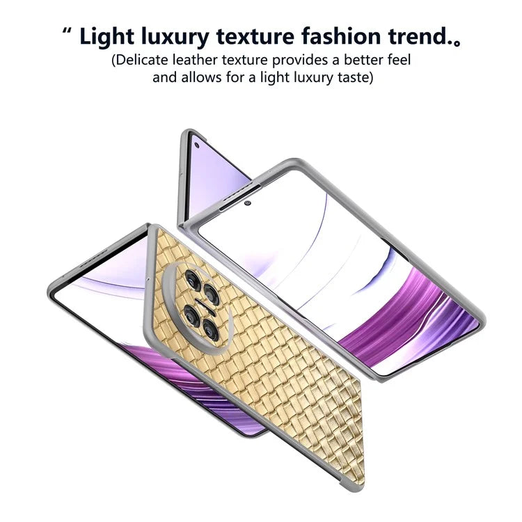 For Huawei Mate X5 Case Woven Texture PU Leather Back Cover