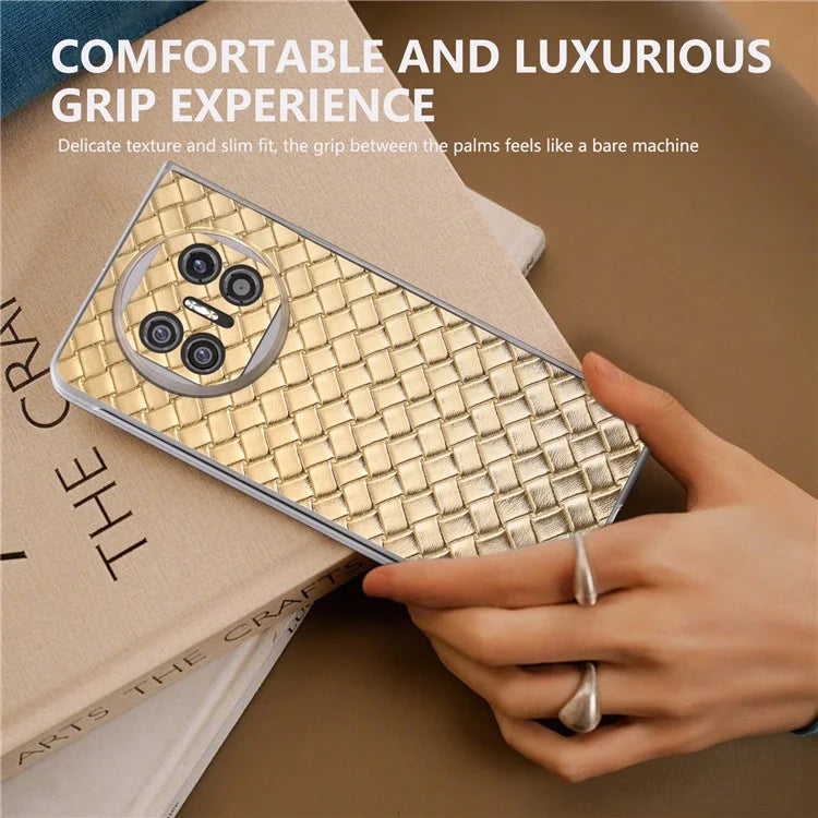 For Huawei Mate X5 Case Woven Texture PU Leather Back Cover