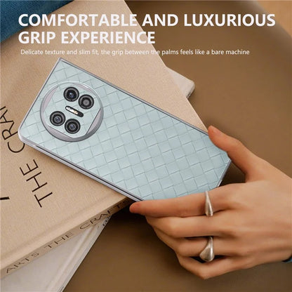 For Huawei Mate X5 Case Woven Texture PU Leather Back Cover