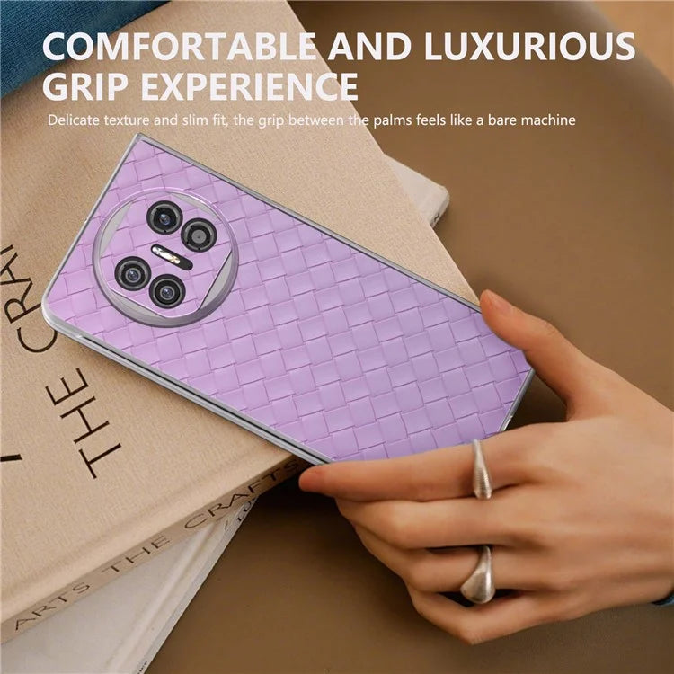 For Huawei Mate X5 Case Woven Texture PU Leather Back Cover