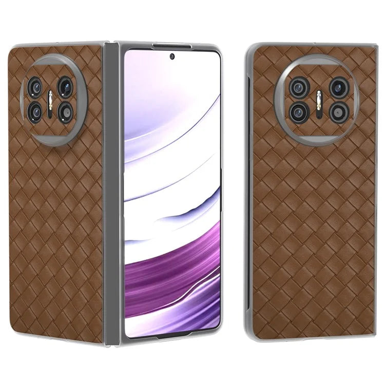For Huawei Mate X5 Case Woven Texture PU Leather Back Cover