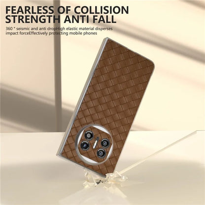 For Huawei Mate X5 Case Woven Texture PU Leather Back Cover