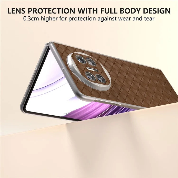 For Huawei Mate X5 Case Woven Texture PU Leather Back Cover