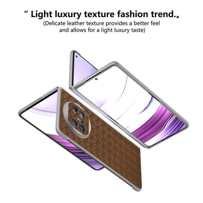 For Huawei Mate X5 Case Woven Texture PU Leather Back Cover