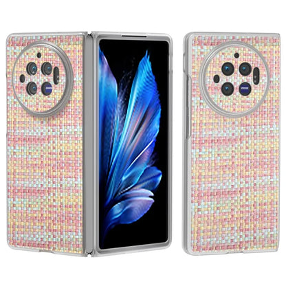 For vivo X Fold3 Case Colorful Plaid Texture Leather+PC Phone Cover