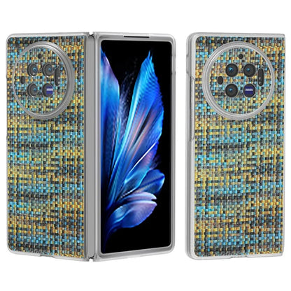 For vivo X Fold3 Case Colorful Plaid Texture Leather+PC Phone Cover