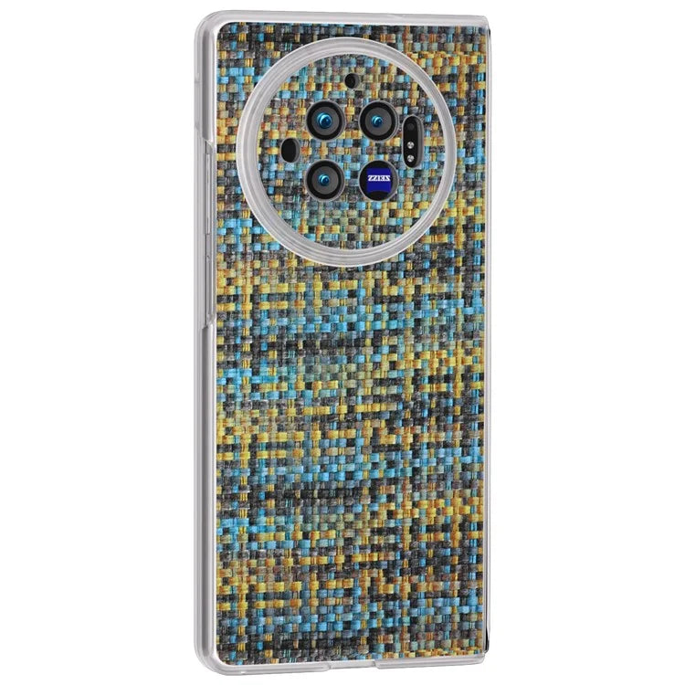 For vivo X Fold3 Case Colorful Plaid Texture Leather+PC Phone Cover