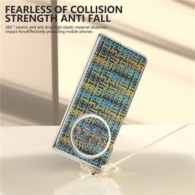 For vivo X Fold3 Case Colorful Plaid Texture Leather+PC Phone Cover