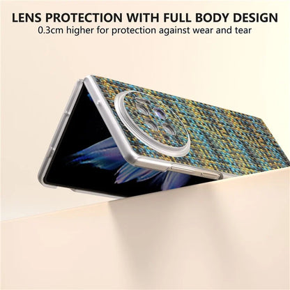 For vivo X Fold3 Case Colorful Plaid Texture Leather+PC Phone Cover