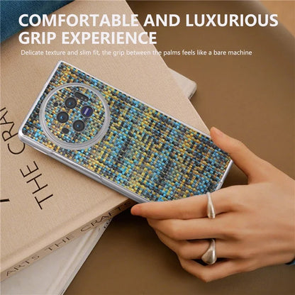 For vivo X Fold3 Case Colorful Plaid Texture Leather+PC Phone Cover