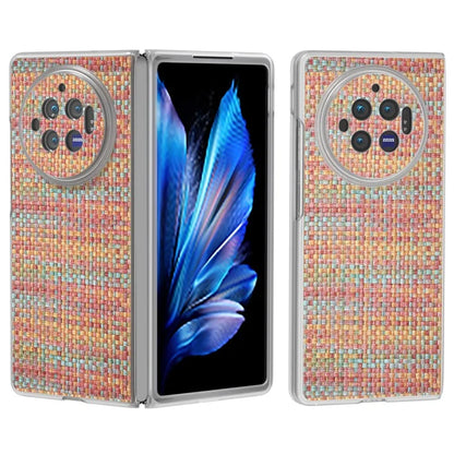 For vivo X Fold3 Case Colorful Plaid Texture Leather+PC Phone Cover