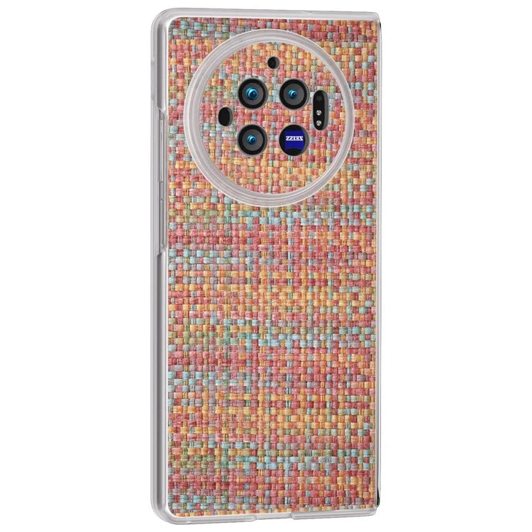 For vivo X Fold3 Case Colorful Plaid Texture Leather+PC Phone Cover