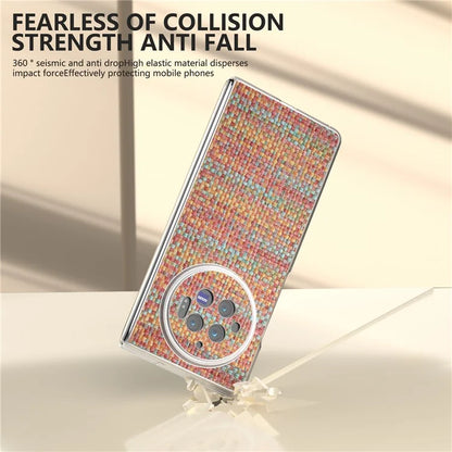 For vivo X Fold3 Case Colorful Plaid Texture Leather+PC Phone Cover