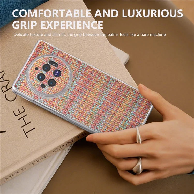 For vivo X Fold3 Case Colorful Plaid Texture Leather+PC Phone Cover