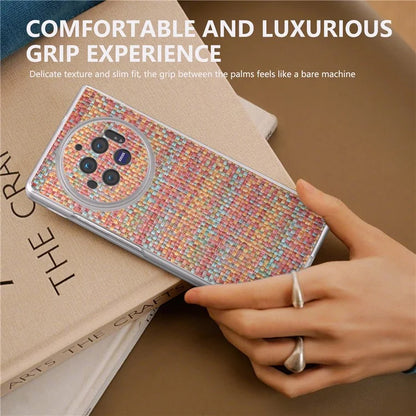 For vivo X Fold3 Case Colorful Plaid Texture Leather+PC Phone Cover
