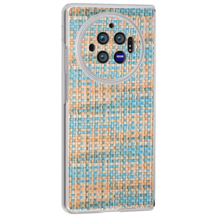 For vivo X Fold3 Case Colorful Plaid Texture Leather+PC Phone Cover