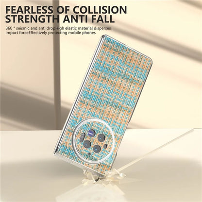 For vivo X Fold3 Case Colorful Plaid Texture Leather+PC Phone Cover
