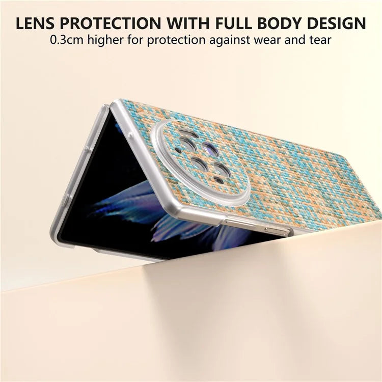 For vivo X Fold3 Case Colorful Plaid Texture Leather+PC Phone Cover