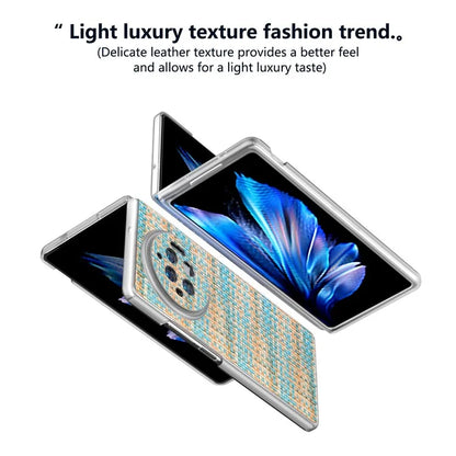 For vivo X Fold3 Case Colorful Plaid Texture Leather+PC Phone Cover