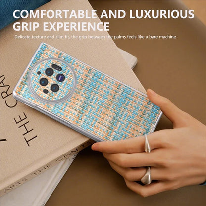 For vivo X Fold3 Case Colorful Plaid Texture Leather+PC Phone Cover