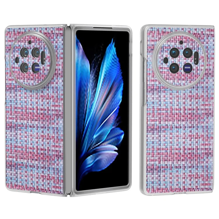 For vivo X Fold3 Case Colorful Plaid Texture Leather+PC Phone Cover