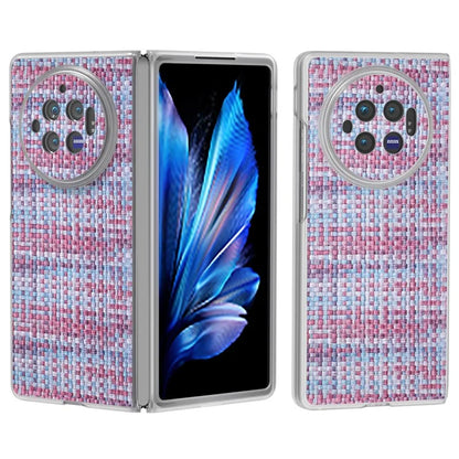 For vivo X Fold3 Case Colorful Plaid Texture Leather+PC Phone Cover