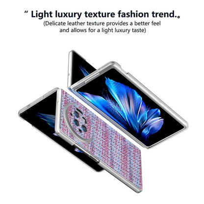 For vivo X Fold3 Case Colorful Plaid Texture Leather+PC Phone Cover