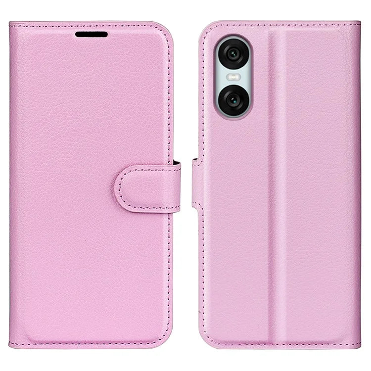 For Sony Xperia 10 VI Case Litchi Texture Leather Wallet Phone Cover