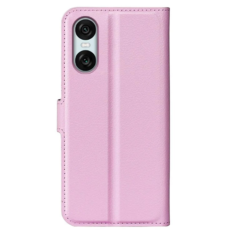 For Sony Xperia 10 VI Case Litchi Texture Leather Wallet Phone Cover