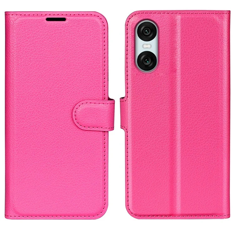 For Sony Xperia 10 VI Case Litchi Texture Leather Wallet Phone Cover