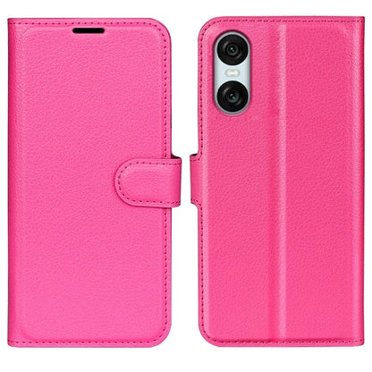 For Sony Xperia 10 VI Case Litchi Texture Leather Wallet Phone Cover