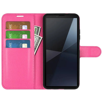 For Sony Xperia 10 VI Case Litchi Texture Leather Wallet Phone Cover