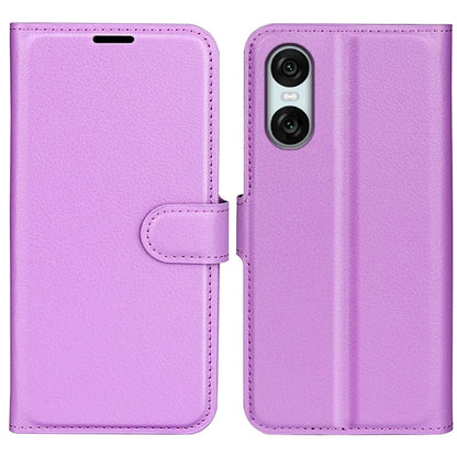 For Sony Xperia 10 VI Case Litchi Texture Leather Wallet Phone Cover