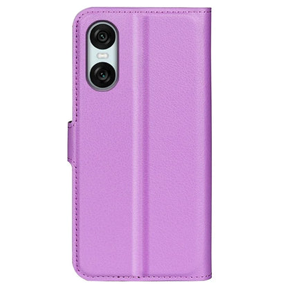 For Sony Xperia 10 VI Case Litchi Texture Leather Wallet Phone Cover