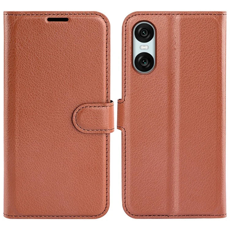For Sony Xperia 10 VI Case Litchi Texture Leather Wallet Phone Cover