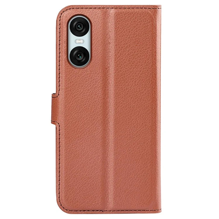 For Sony Xperia 10 VI Case Litchi Texture Leather Wallet Phone Cover