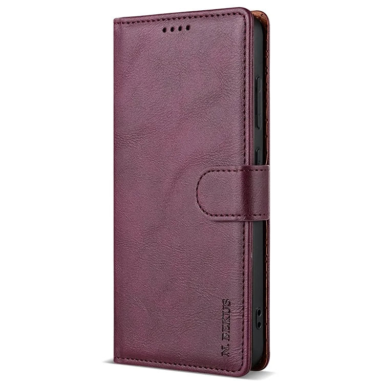 N.BEKUS CSJ-001 For Xiaomi Redmi Note 12S 4G Case Solid Color Wallet Phone Leather Cover