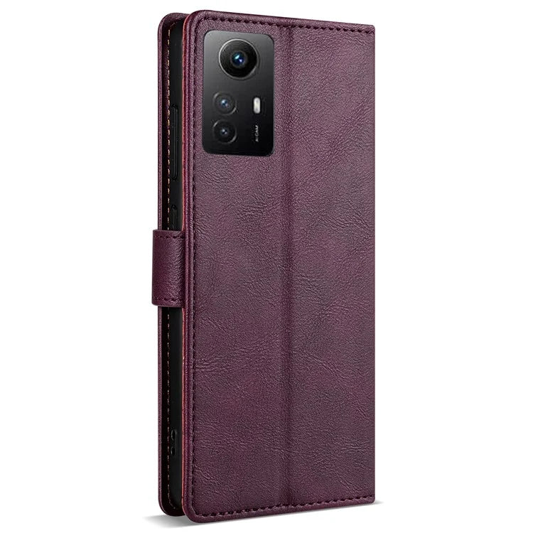 N.BEKUS CSJ-001 For Xiaomi Redmi Note 12S 4G Case Solid Color Wallet Phone Leather Cover