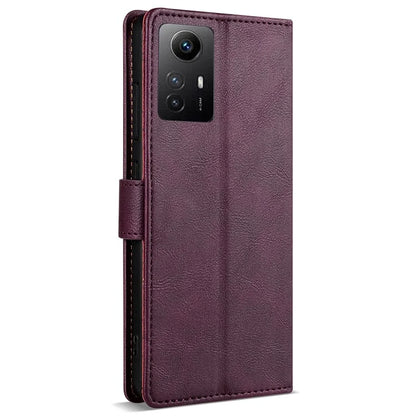 N.BEKUS CSJ-001 For Xiaomi Redmi Note 12S 4G Case Solid Color Wallet Phone Leather Cover